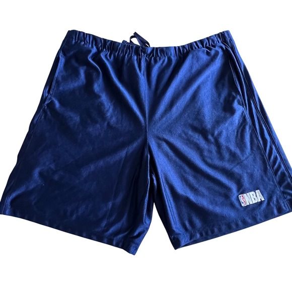 NBA Elevation Other - NBA‎ Elevation Mesh Shorts 2XL Basketball Gym Activewear Navy Blue Shiny Vintage